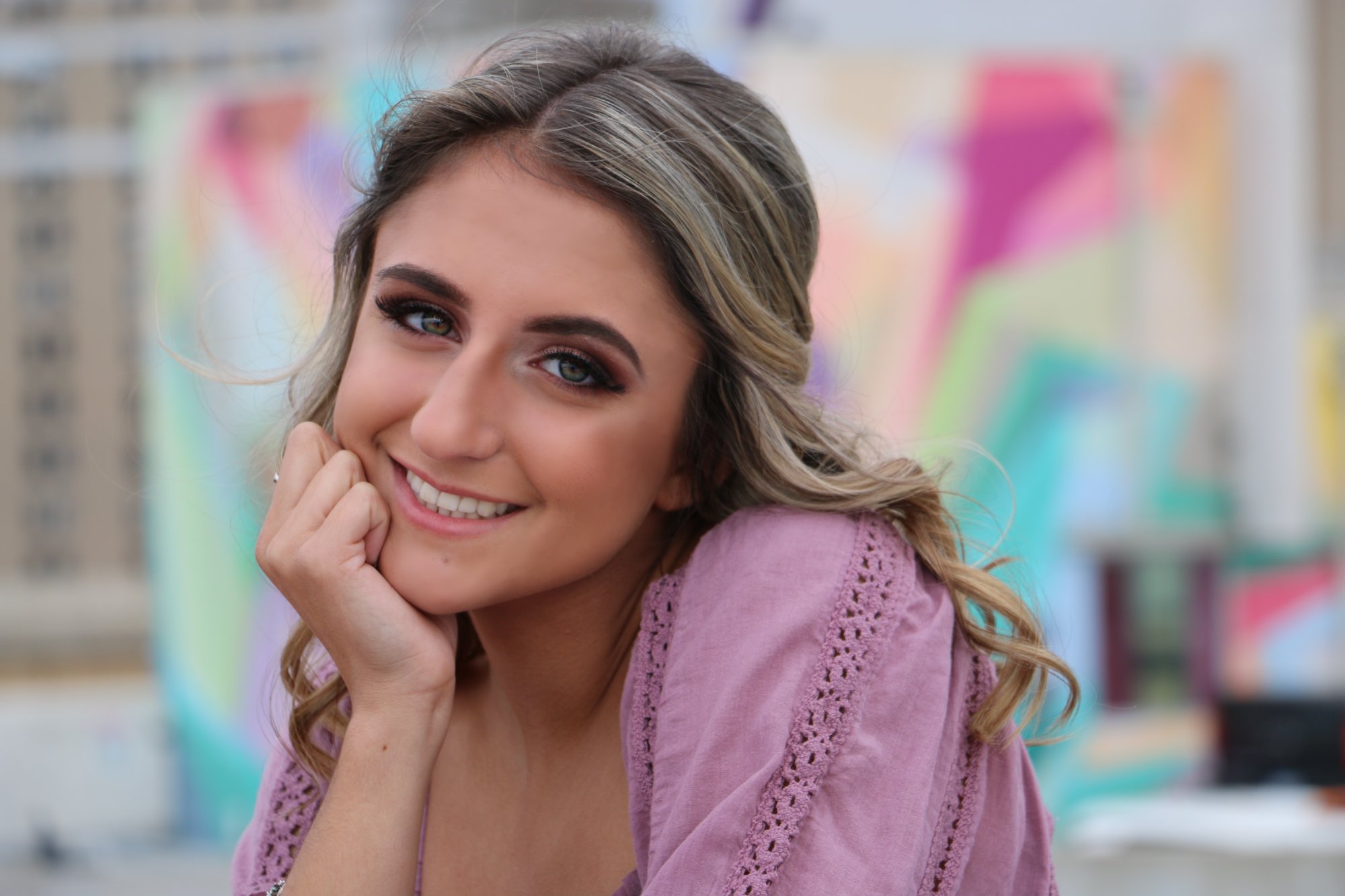 Colorful senior portrait session in Livingston County Michigan